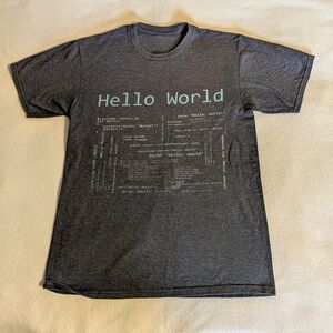 Gray 'Hello World' Graphic T-Shirt